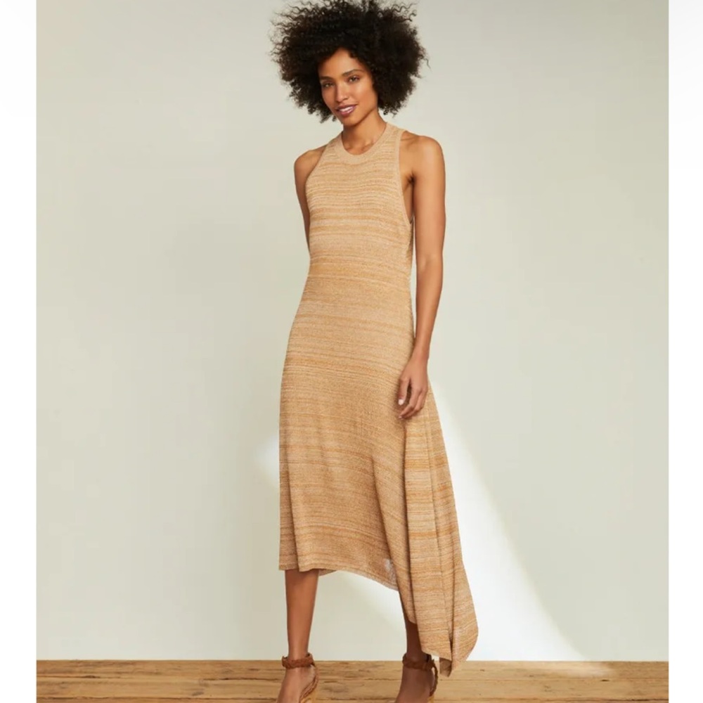Veronica Beard Asymmetrical Beige Dress